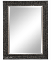 Parisienne Ornate Wood Framed Wall Mirror Antique Black Patina Finish - West Frames